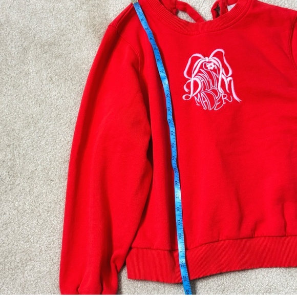 Damson Madder Sweatshirt Feminine Logo Self Tie Bow Back Red Worn In Look Size 8 - Picture 14 of 16